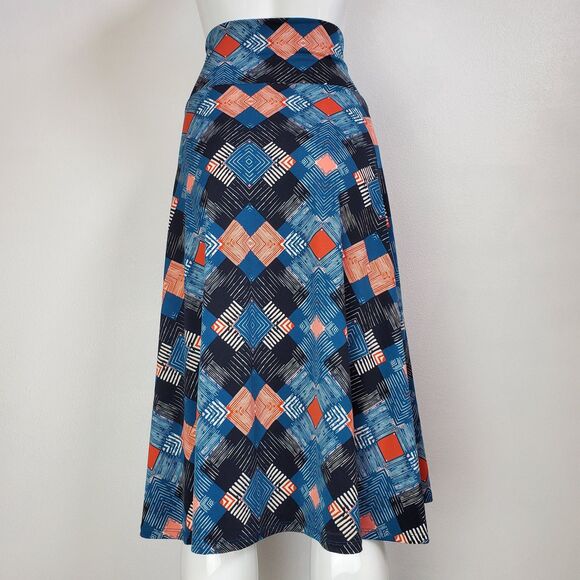 NWT LuLaRoe Azure Blue Midi Skirt - Picture 3 of 6